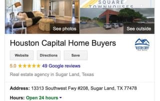 Google Reviews Houston Capital Home Buyers
