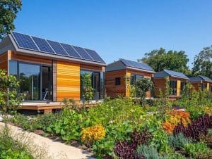 Modern smart thermostat inside mobile home