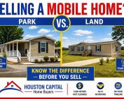 Mobile home in Texas located on private land compared to a mobile home in a community park