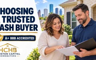Houston homeowner reviewing a cash offer from a reputable local home buyer